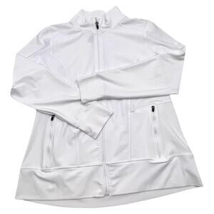 REEBOK women's athleisure jacket size XL - white